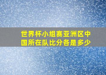 世界杯小组赛亚洲区中国所在队比分各是多少