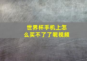 世界杯手机上怎么买不了了呢视频