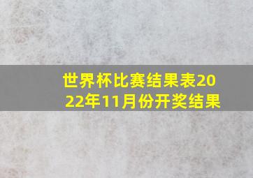 世界杯比赛结果表2022年11月份开奖结果