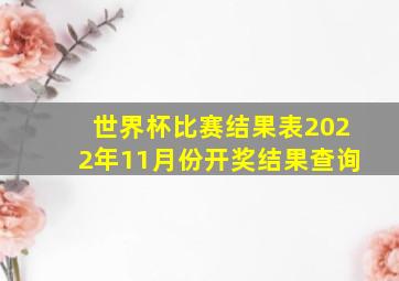 世界杯比赛结果表2022年11月份开奖结果查询