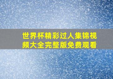 世界杯精彩过人集锦视频大全完整版免费观看