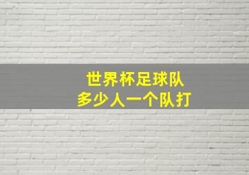 世界杯足球队多少人一个队打