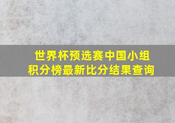 世界杯预选赛中国小组积分榜最新比分结果查询