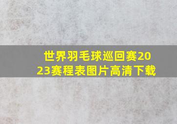 世界羽毛球巡回赛2023赛程表图片高清下载