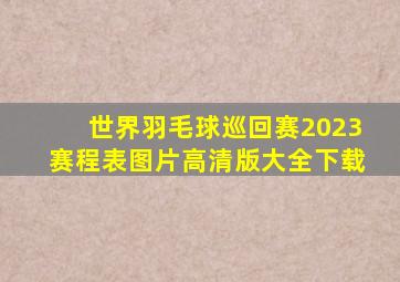 世界羽毛球巡回赛2023赛程表图片高清版大全下载