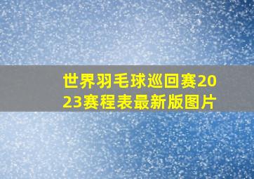 世界羽毛球巡回赛2023赛程表最新版图片