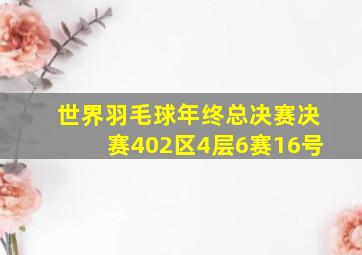 世界羽毛球年终总决赛决赛402区4层6赛16号