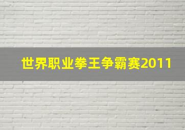 世界职业拳王争霸赛2011