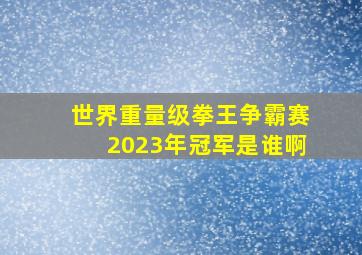 世界重量级拳王争霸赛2023年冠军是谁啊