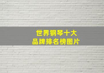 世界钢琴十大品牌排名榜图片