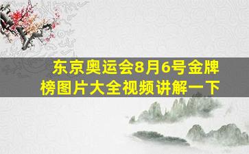 东京奥运会8月6号金牌榜图片大全视频讲解一下