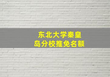 东北大学秦皇岛分校推免名额