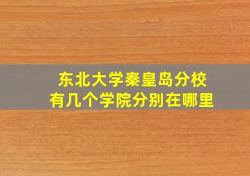 东北大学秦皇岛分校有几个学院分别在哪里