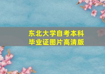 东北大学自考本科毕业证图片高清版