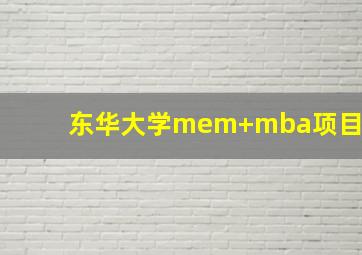 东华大学mem+mba项目