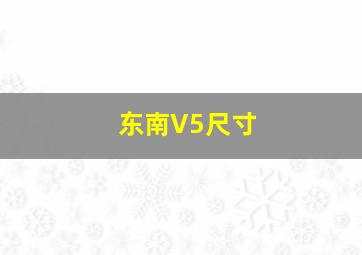 东南V5尺寸