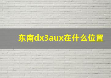 东南dx3aux在什么位置