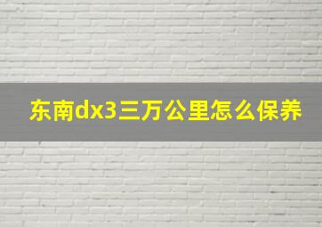 东南dx3三万公里怎么保养