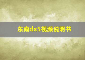 东南dx5视频说明书