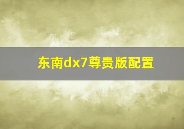 东南dx7尊贵版配置