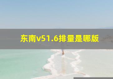 东南v51.6排量是哪版