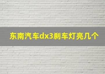 东南汽车dx3刹车灯亮几个