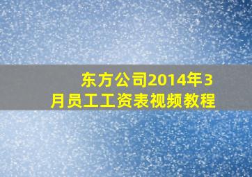 东方公司2014年3月员工工资表视频教程