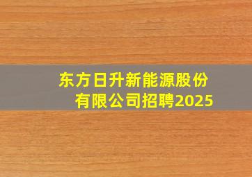 东方日升新能源股份有限公司招聘2025