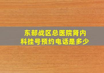 东部战区总医院肾内科挂号预约电话是多少