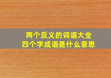 两个反义的词语大全四个字成语是什么意思