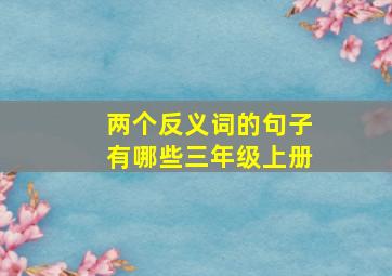 两个反义词的句子有哪些三年级上册