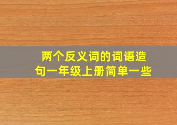 两个反义词的词语造句一年级上册简单一些