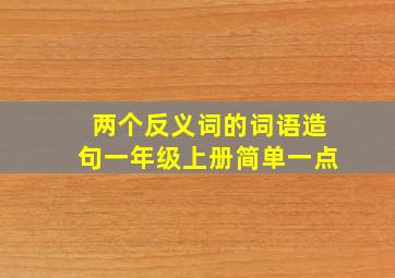 两个反义词的词语造句一年级上册简单一点