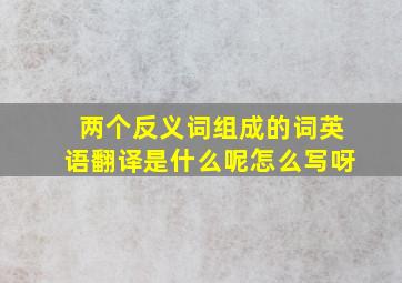 两个反义词组成的词英语翻译是什么呢怎么写呀