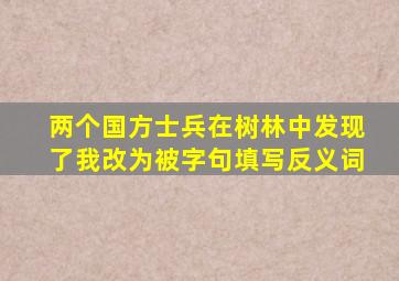 两个国方士兵在树林中发现了我改为被字句填写反义词