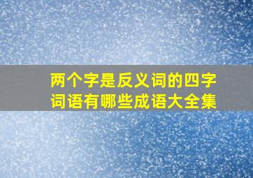 两个字是反义词的四字词语有哪些成语大全集