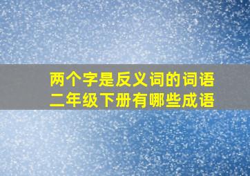 两个字是反义词的词语二年级下册有哪些成语