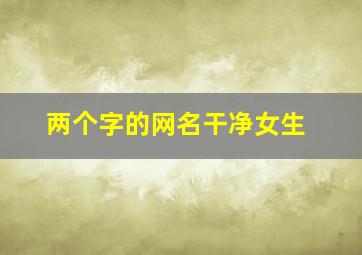 两个字的网名干净女生