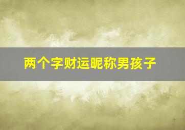 两个字财运昵称男孩子