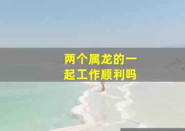 两个属龙的一起工作顺利吗