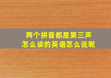 两个拼音都是第三声怎么读的英语怎么说呢