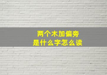 两个木加偏旁是什么字怎么读