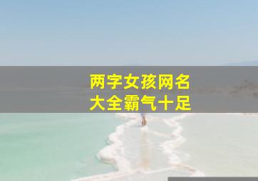 两字女孩网名大全霸气十足