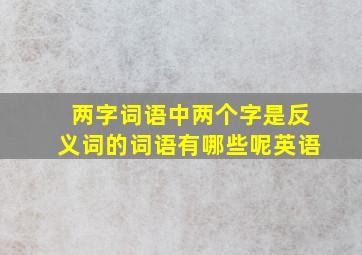 两字词语中两个字是反义词的词语有哪些呢英语