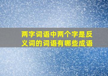 两字词语中两个字是反义词的词语有哪些成语