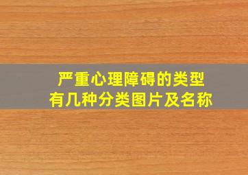 严重心理障碍的类型有几种分类图片及名称