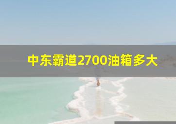 中东霸道2700油箱多大