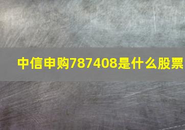 中信申购787408是什么股票