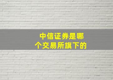 中信证券是哪个交易所旗下的