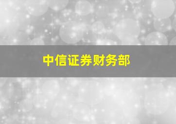 中信证券财务部